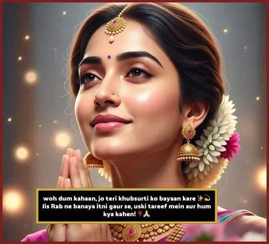 Khubsurti Ki Tareef Shayari 2 Line Khubsurti Ki Tareef Shayari 2 Line