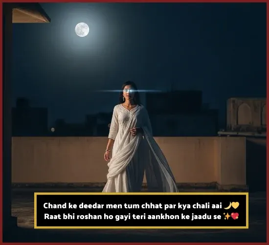 Moon Shayari in English 2 Line Love